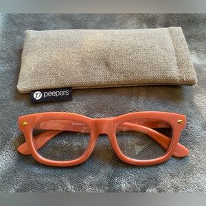 Peepers 👓 Lois Blue Light Glasses in Rust, Case Included